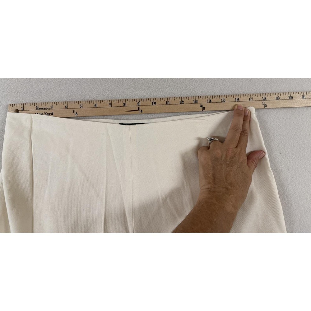 Vtg Lauren Ralph Lauren 100% Silk Wide Leg Pants Ivory Sz 12 Career Office New - Picture 8 of 15